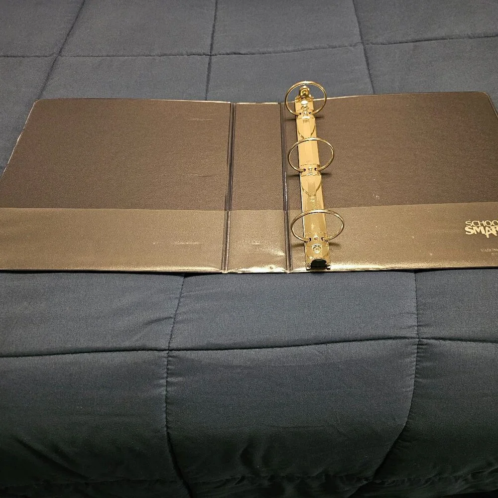 school smart navy blue binder non-view three round rings 2